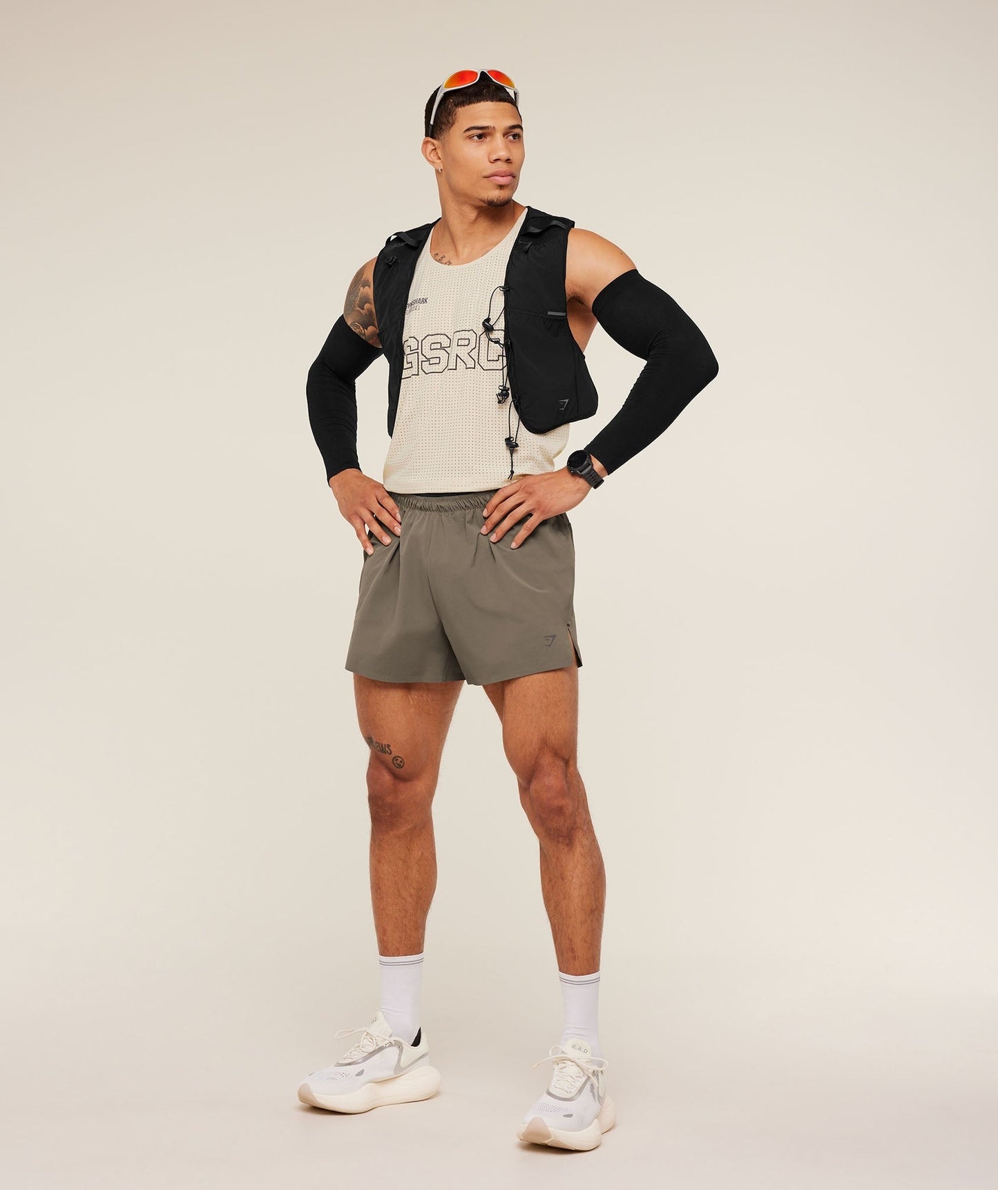 Gymshark Running Elite 5" Short - Camo Brown