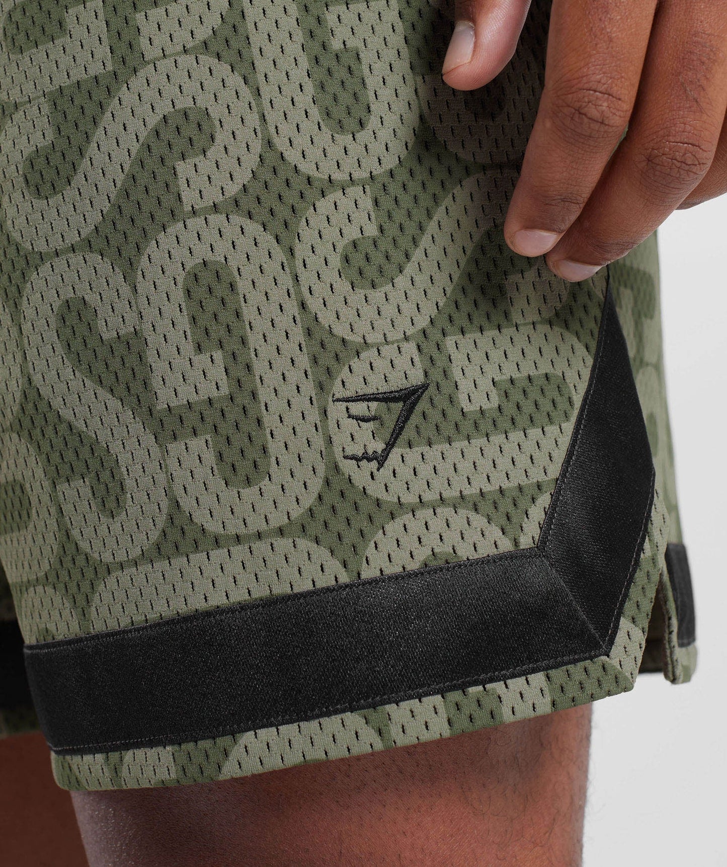 Gymshark Monogram Mesh Shorts - Dusty Olive