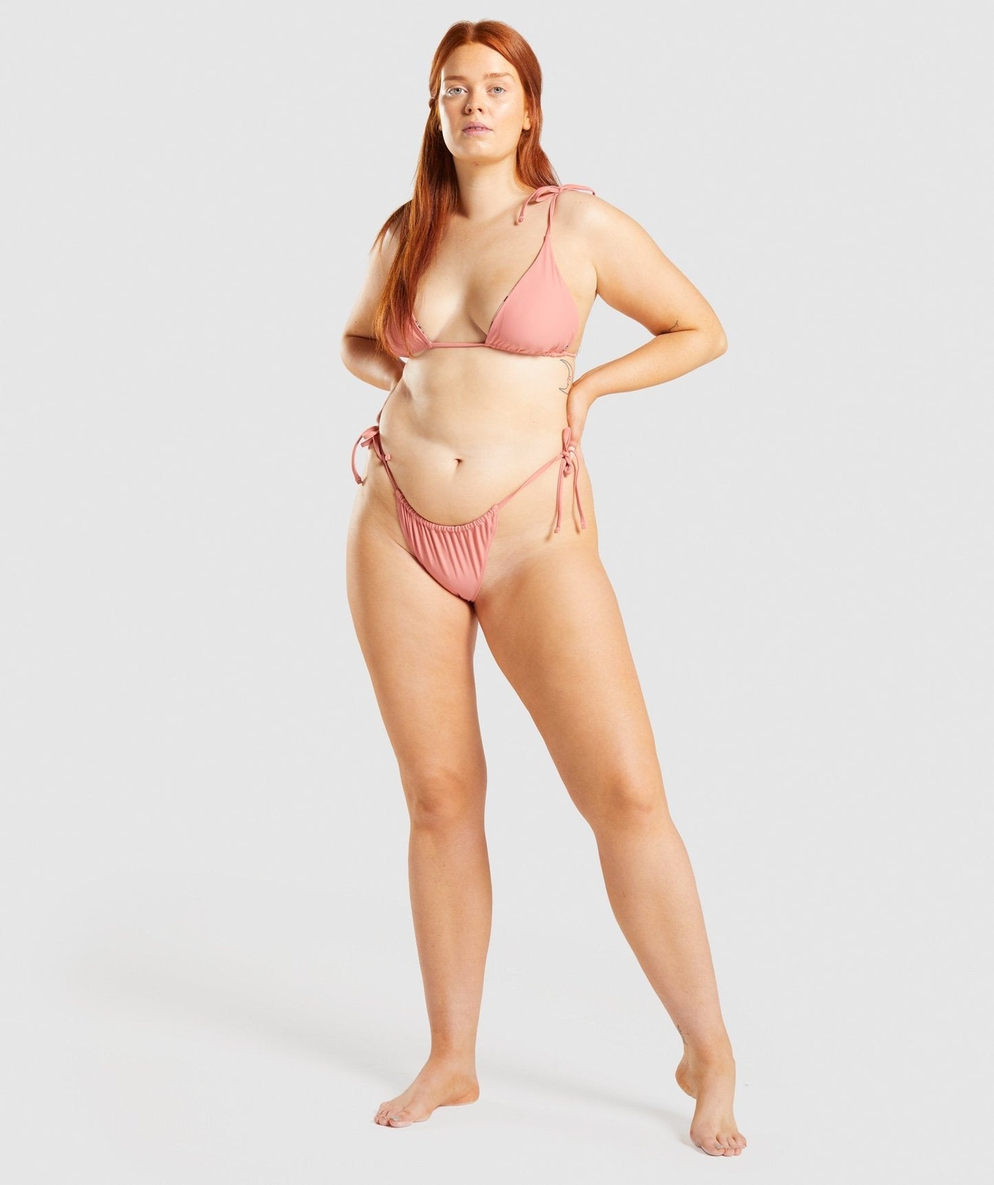Gymshark Triangle Reversible Bikini Top - Light Pink Print