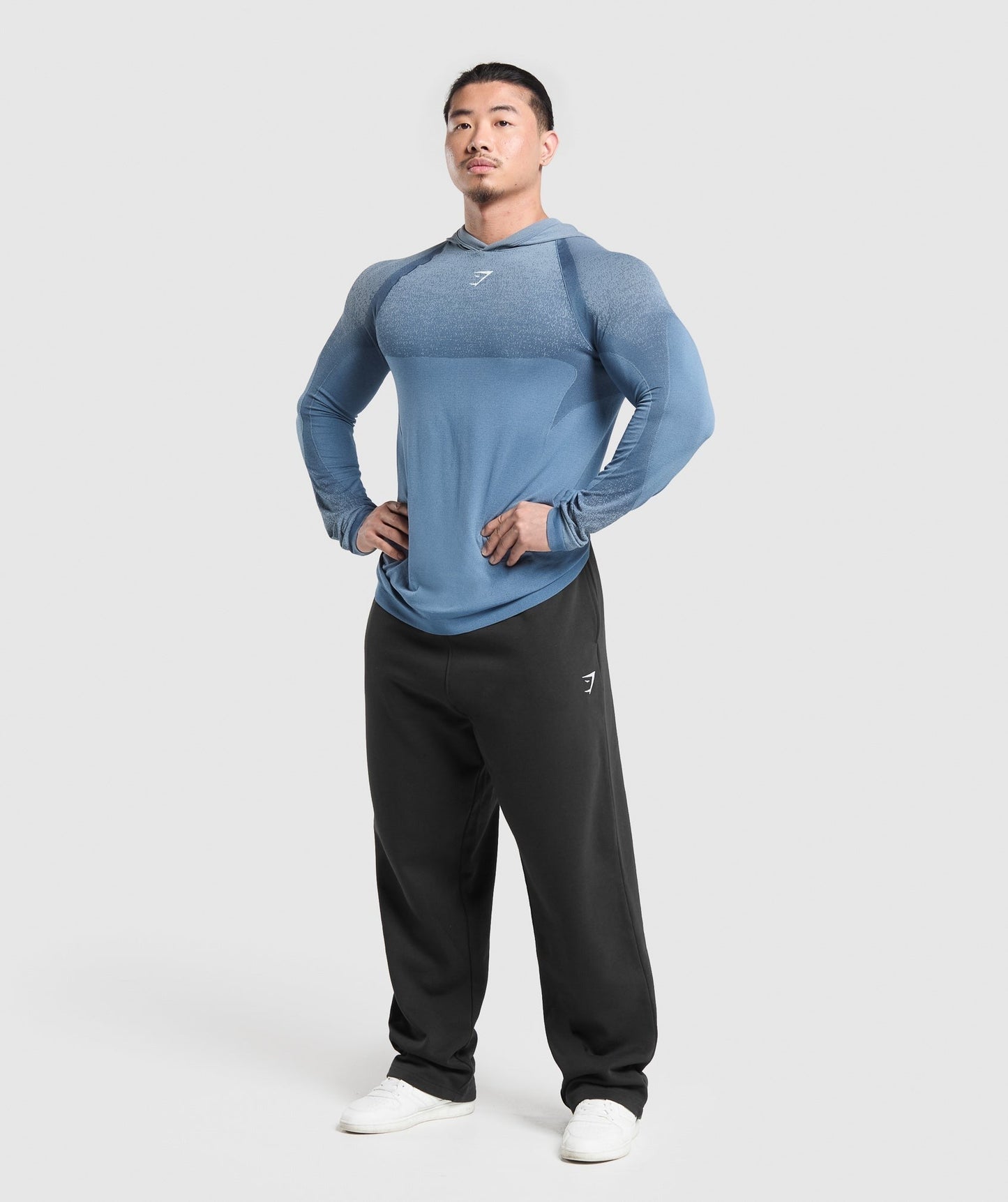 Gymshark Shadow Seamless Hoodie - Faded Blue