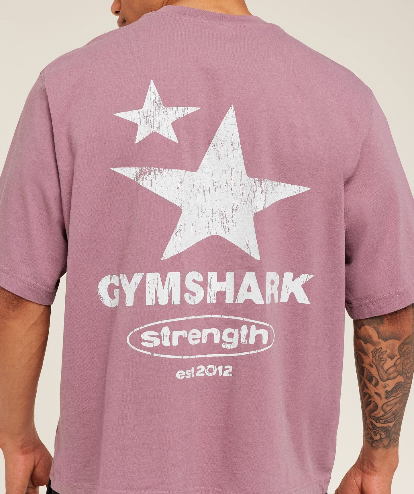 Gymshark Strength Stars Washed Graphic T-Shirt - Calm Pink