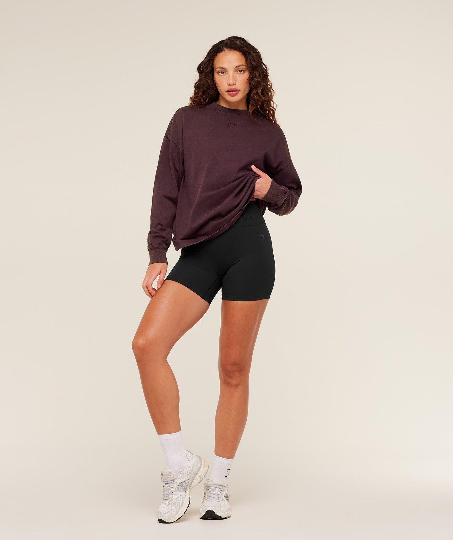 Gymshark Power Washed Long Sleeve Top - Cherry Purple/Acid Wash