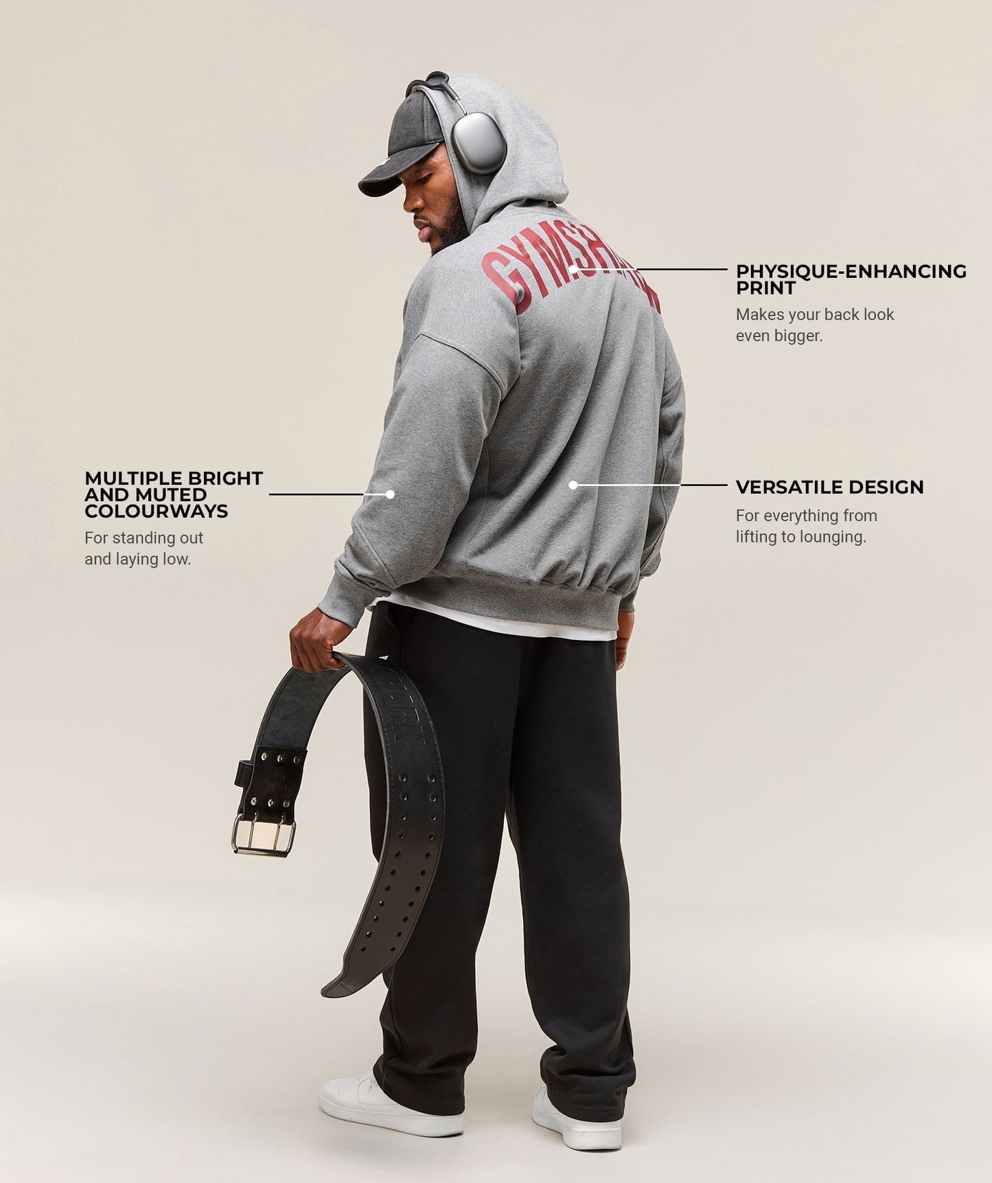 Gymshark Power Zip Up Hoodie - Charcoal Core Marl