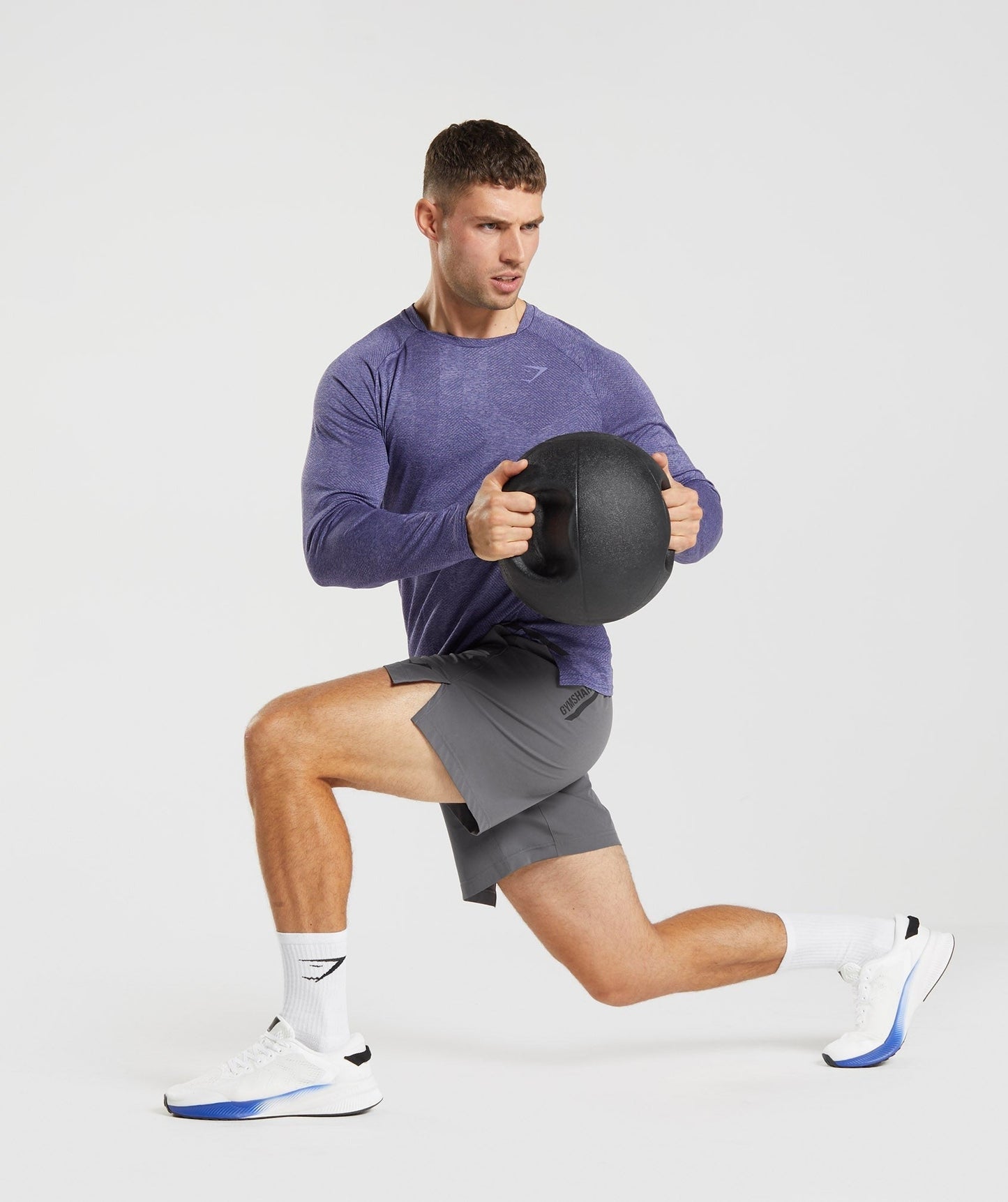 Gymshark Apex Long Sleeve T-Shirt - Neptune Purple/Velvet Purple