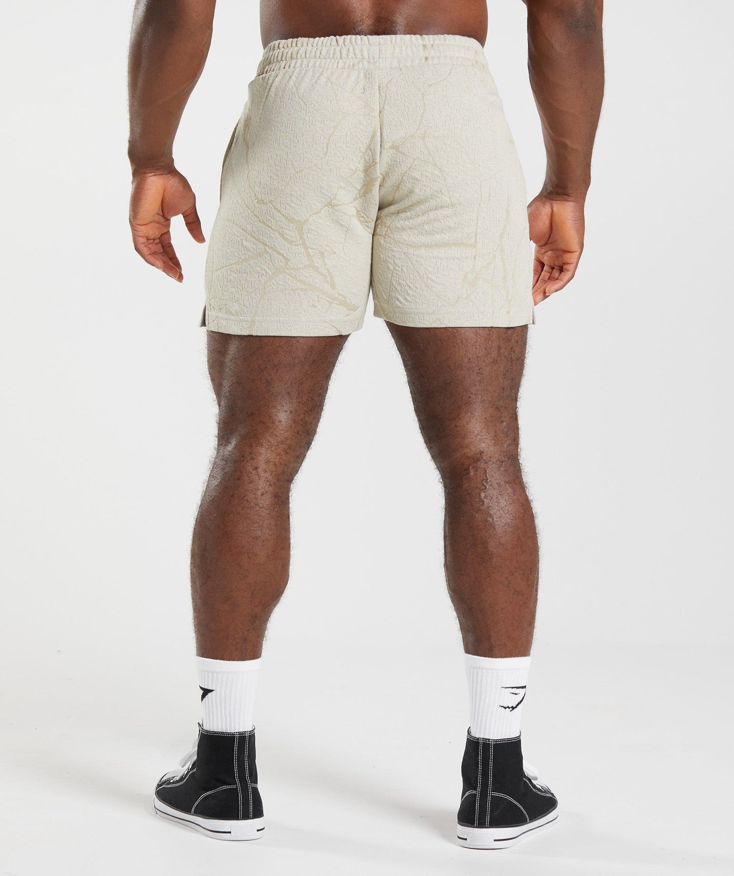 Gymshark Power 5" Short - Pebble Grey Print