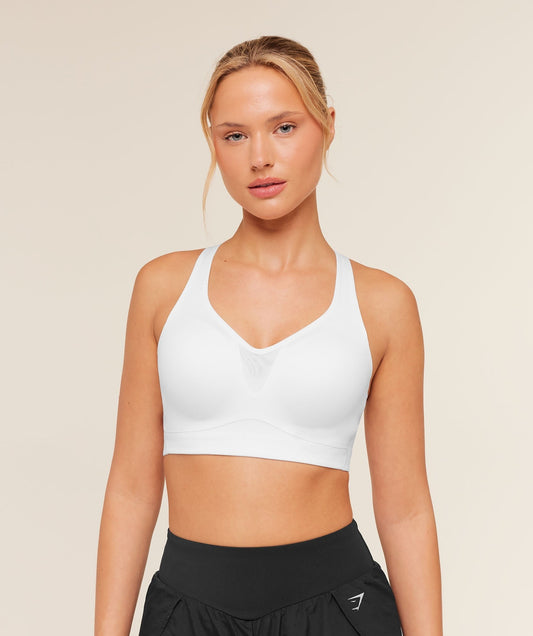 Gymshark High Support V-Neck Sports Bra - GS White