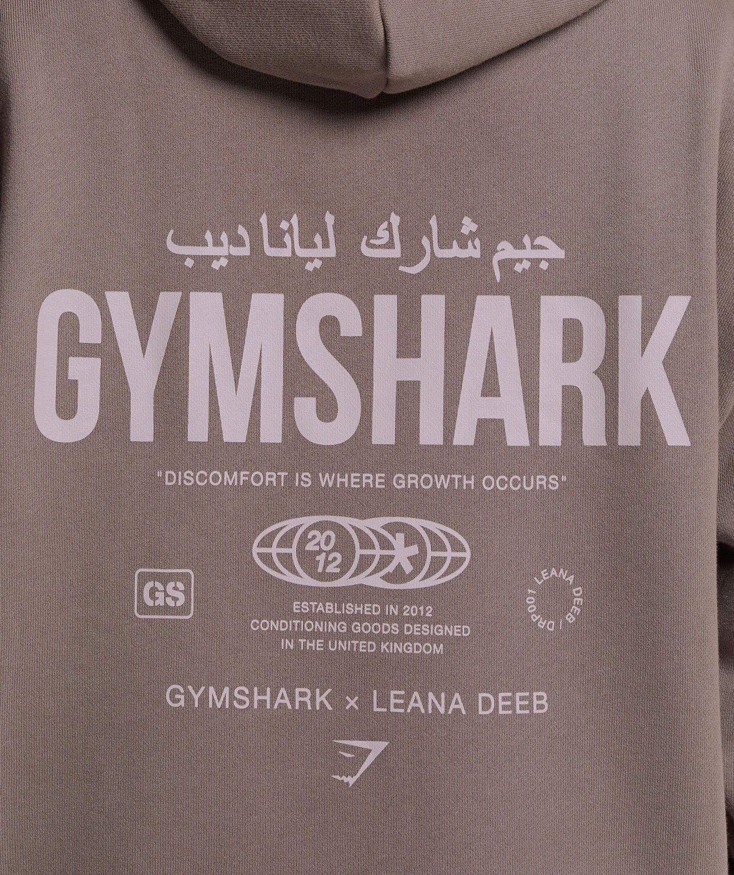 Gymshark GS X Leana Deeb Oversized Graphic Hoodie - Dusty Brown