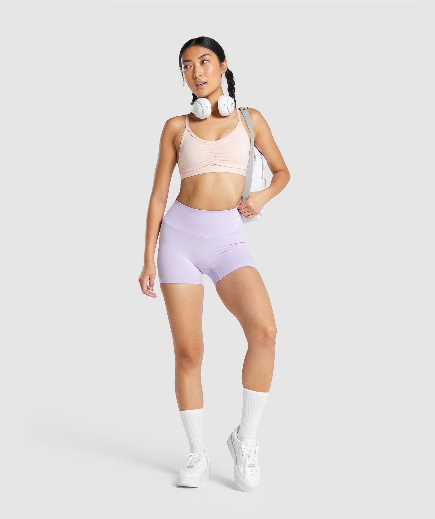 Gymshark Embroidered Logo Crew Socks - White