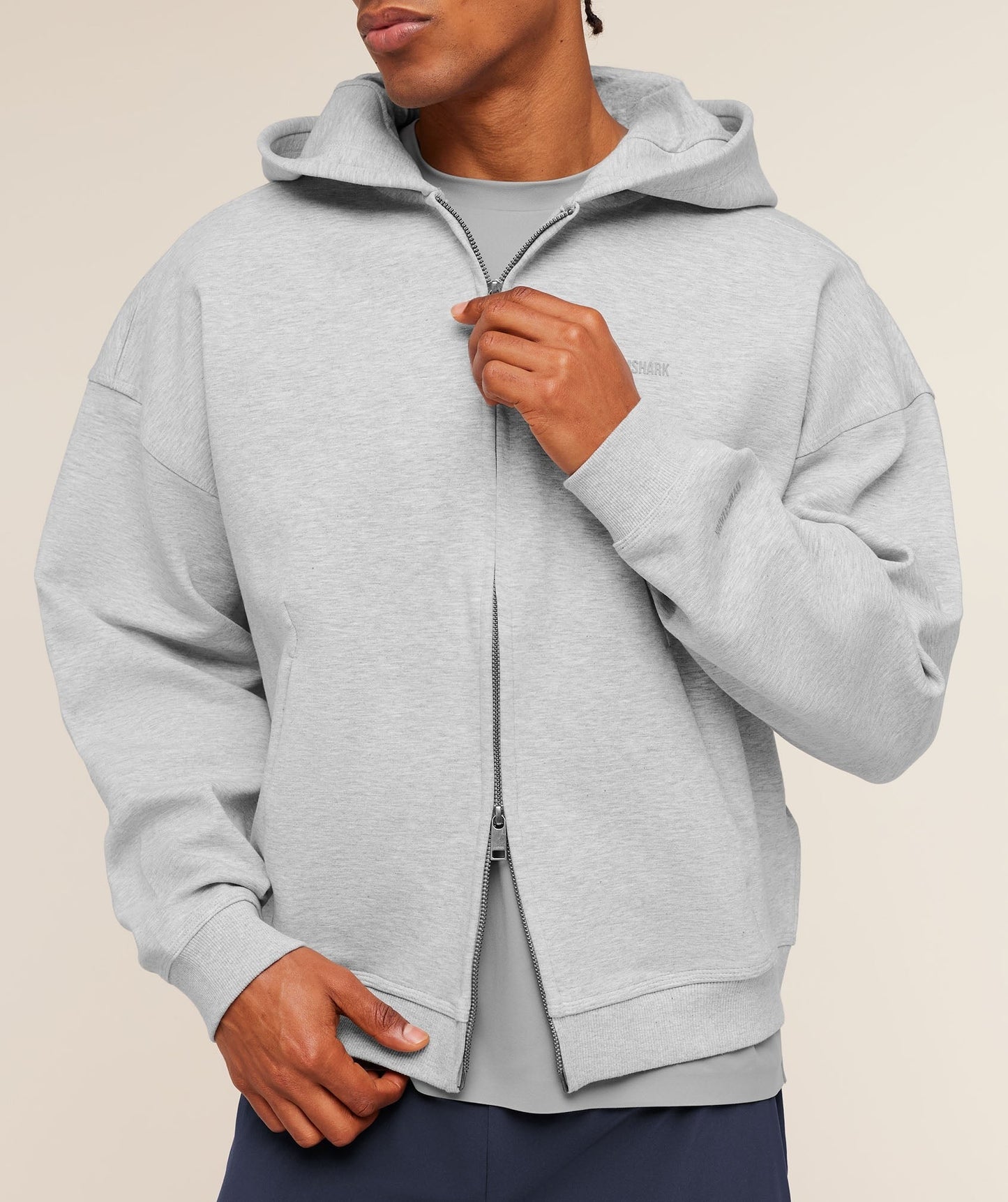 Gymshark Evolve Lightweight Zip Through Hoodie - Bros Soft Grey Marl