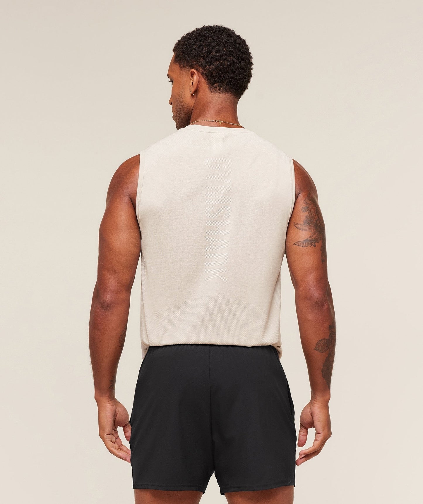 Gymshark Lightweight Seamless Tank - Pebble Grey/White