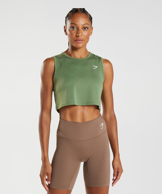 Gymshark Training Crop Tank - Iguana Green