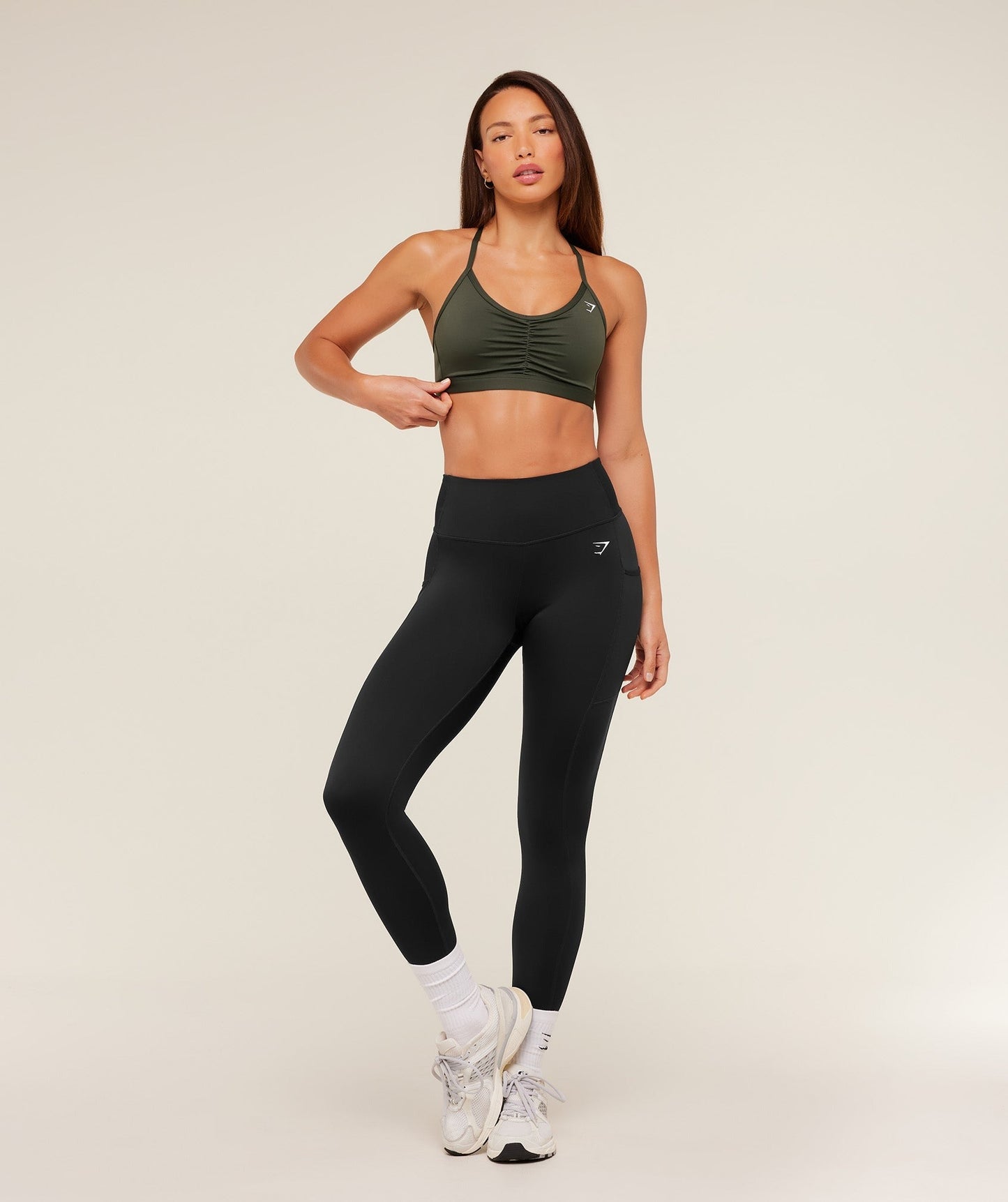 Gymshark Ruched Sports Bra - Strength Green
