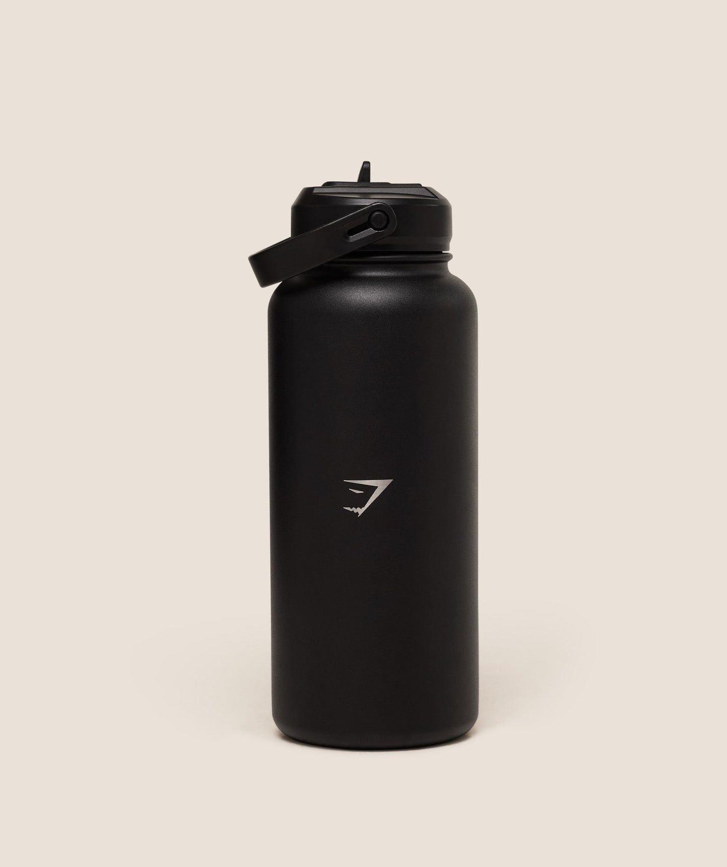 Gymshark Metal Insulated 1L Bottle with Straw - Black