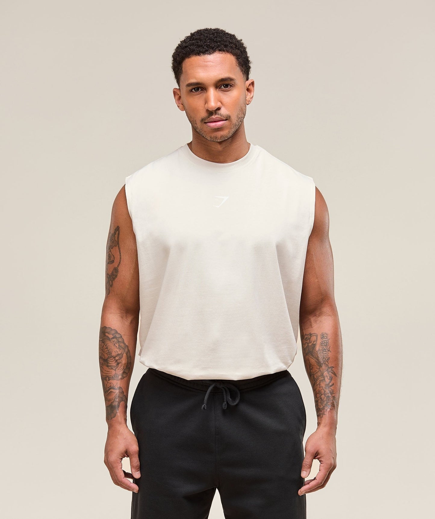Gymshark Power Cut Off Tank - Oat White