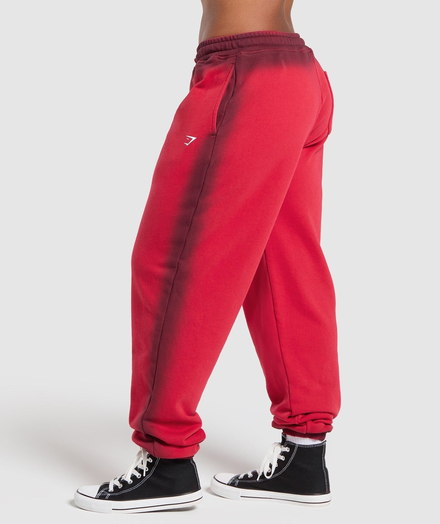 Gymshark Gains Washed Loopback Joggers - Red