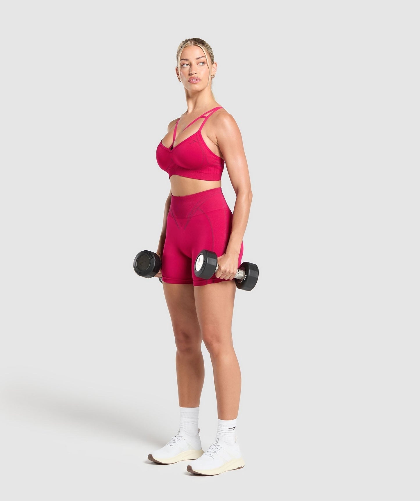 Gymshark Apex Contrast Sports Bra - Build Pink/Asphalt Grey
