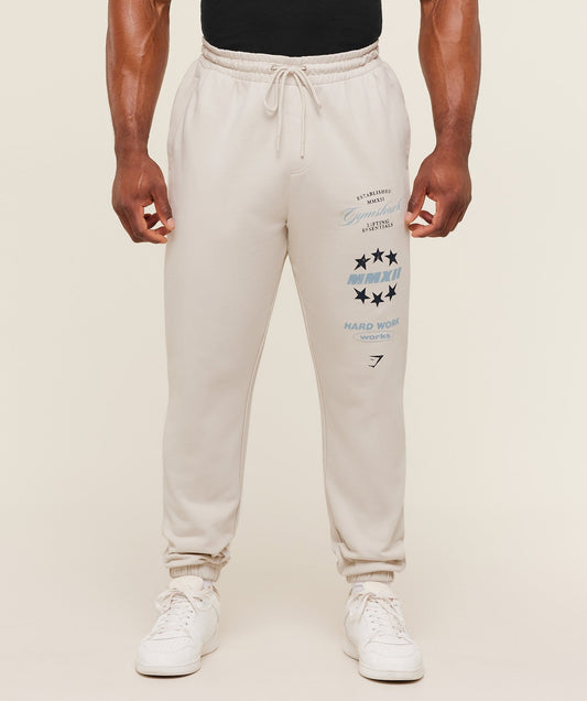 Gymshark Global Lifting Graphic Pants - Tinted White