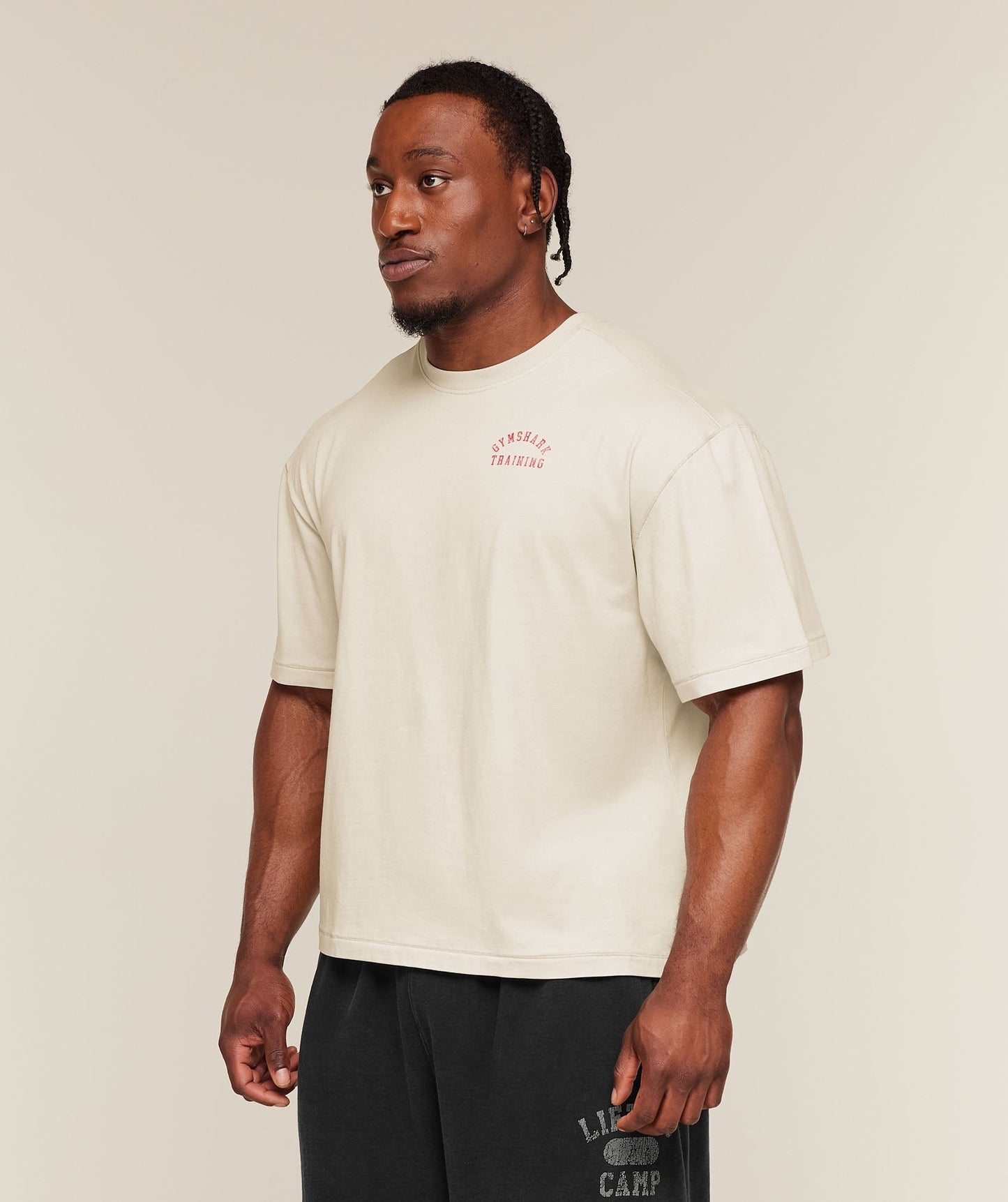 Gymshark Retro Collegiate T-Shirt - Tinted White