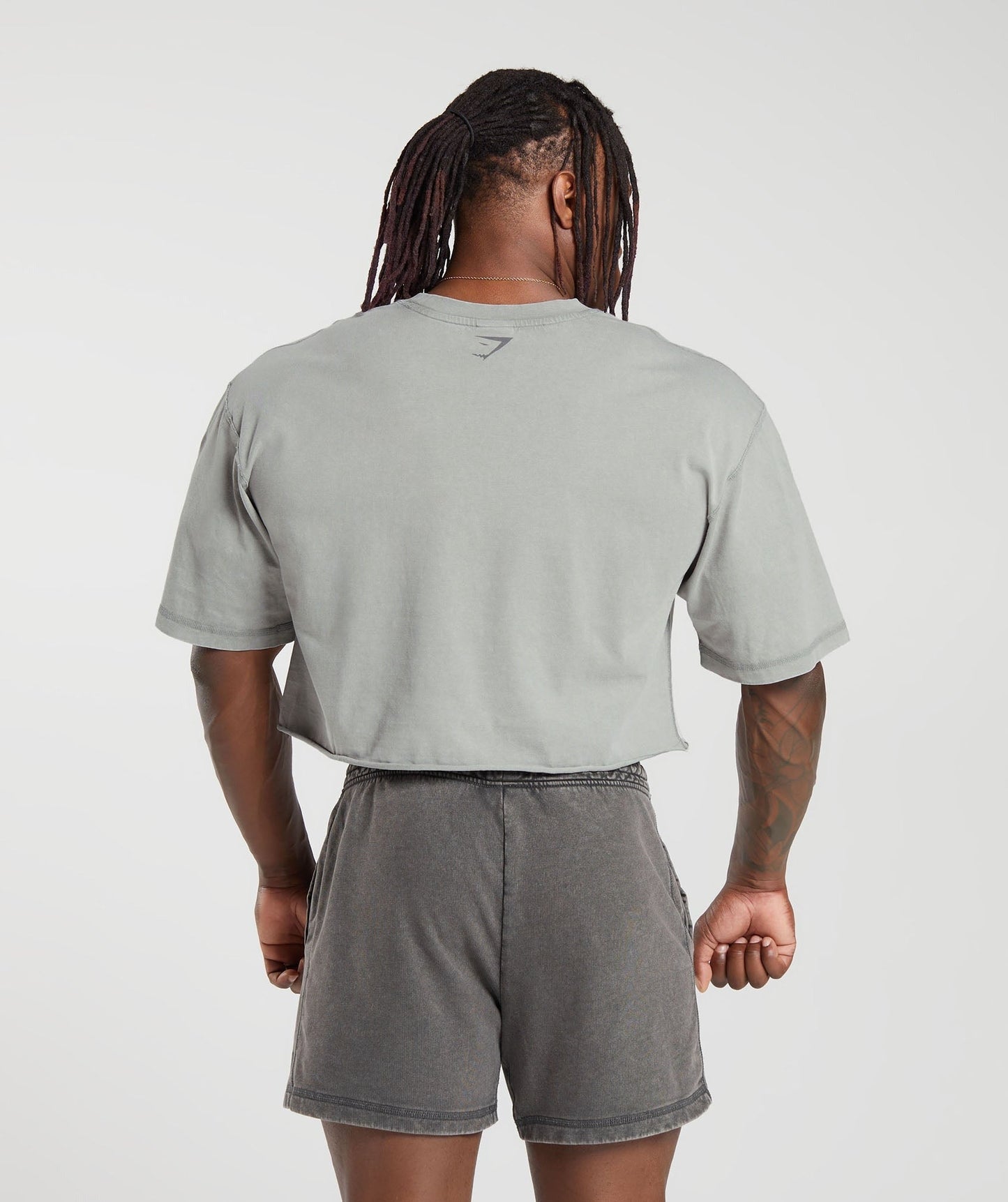 Gymshark Heritage Washed Crop T-Shirt - Smokey Grey