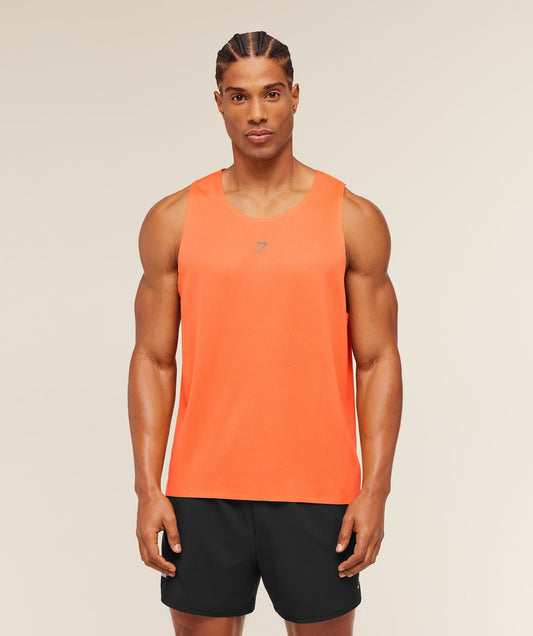 Gymshark Hybrid Engineered Jacquard Tank - Dayglow Peach