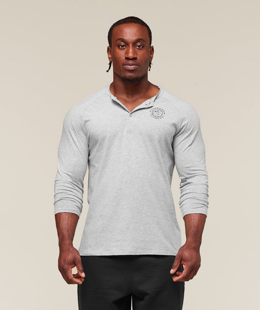 Gymshark Legacy Henley - Light Grey Marl
