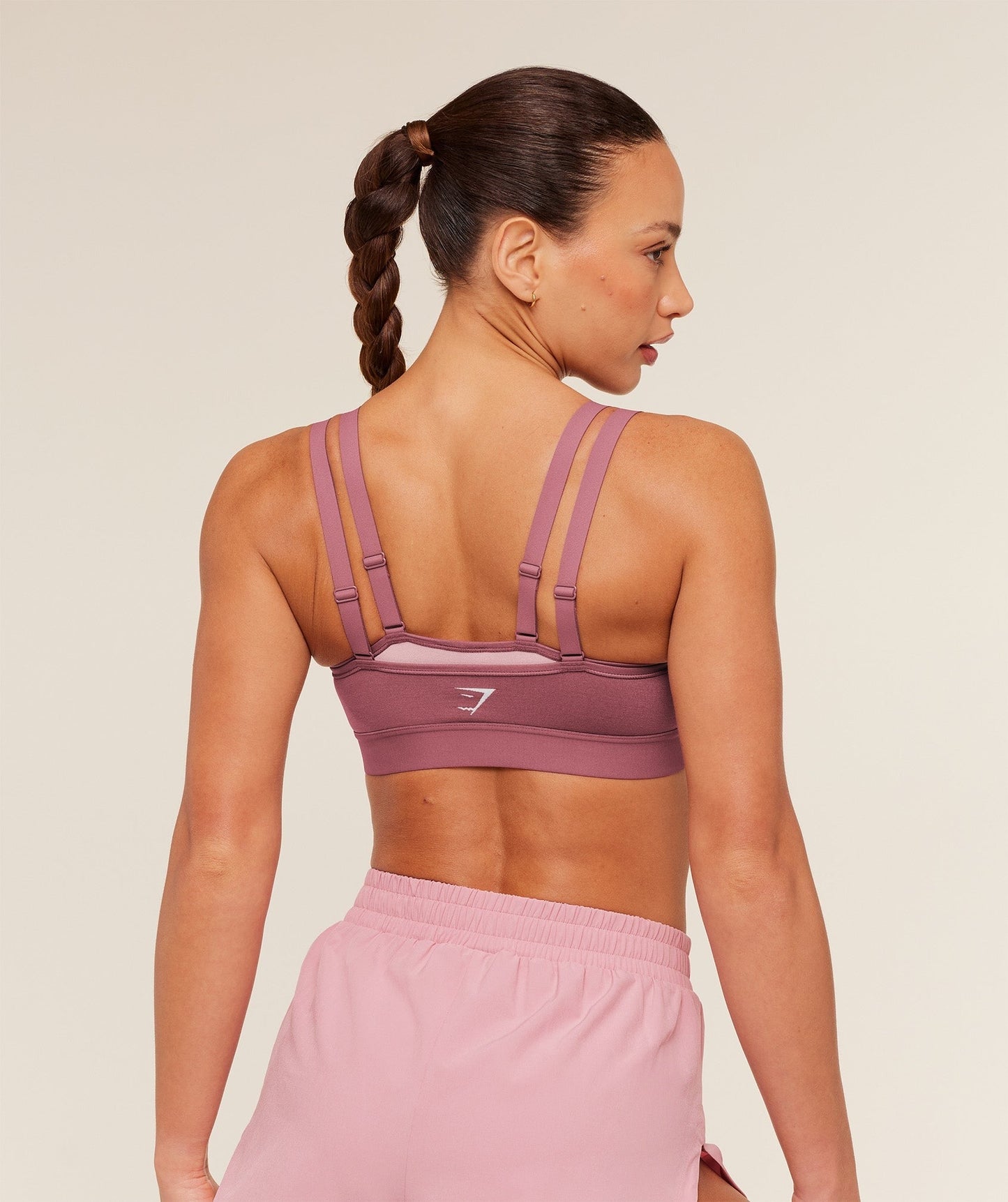 Gymshark Interval Seamless Medium Support Sports Bra - Reset Pink/Light Pink
