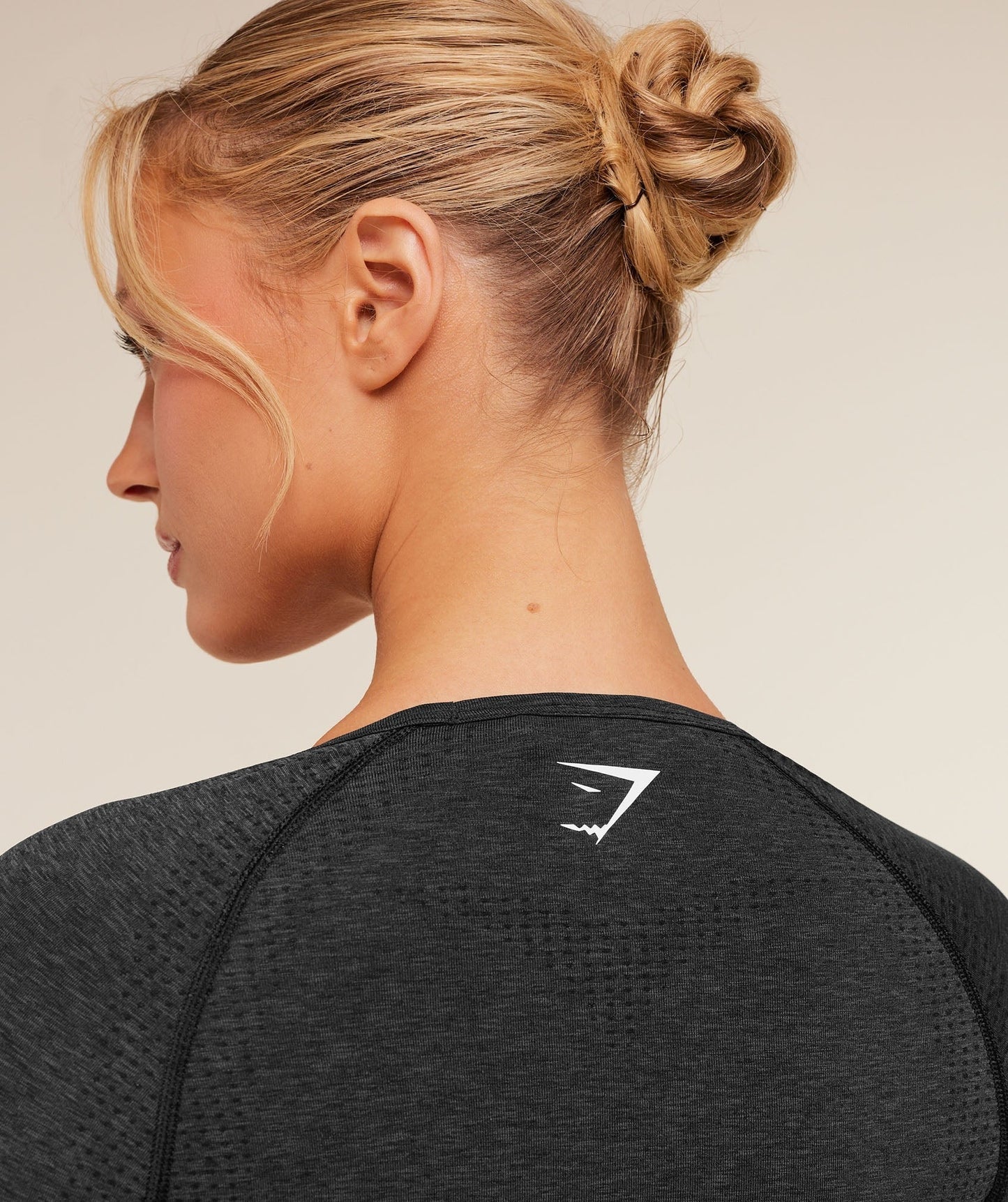 Gymshark Vital Sweetheart Neck Crop Top - Black Marl