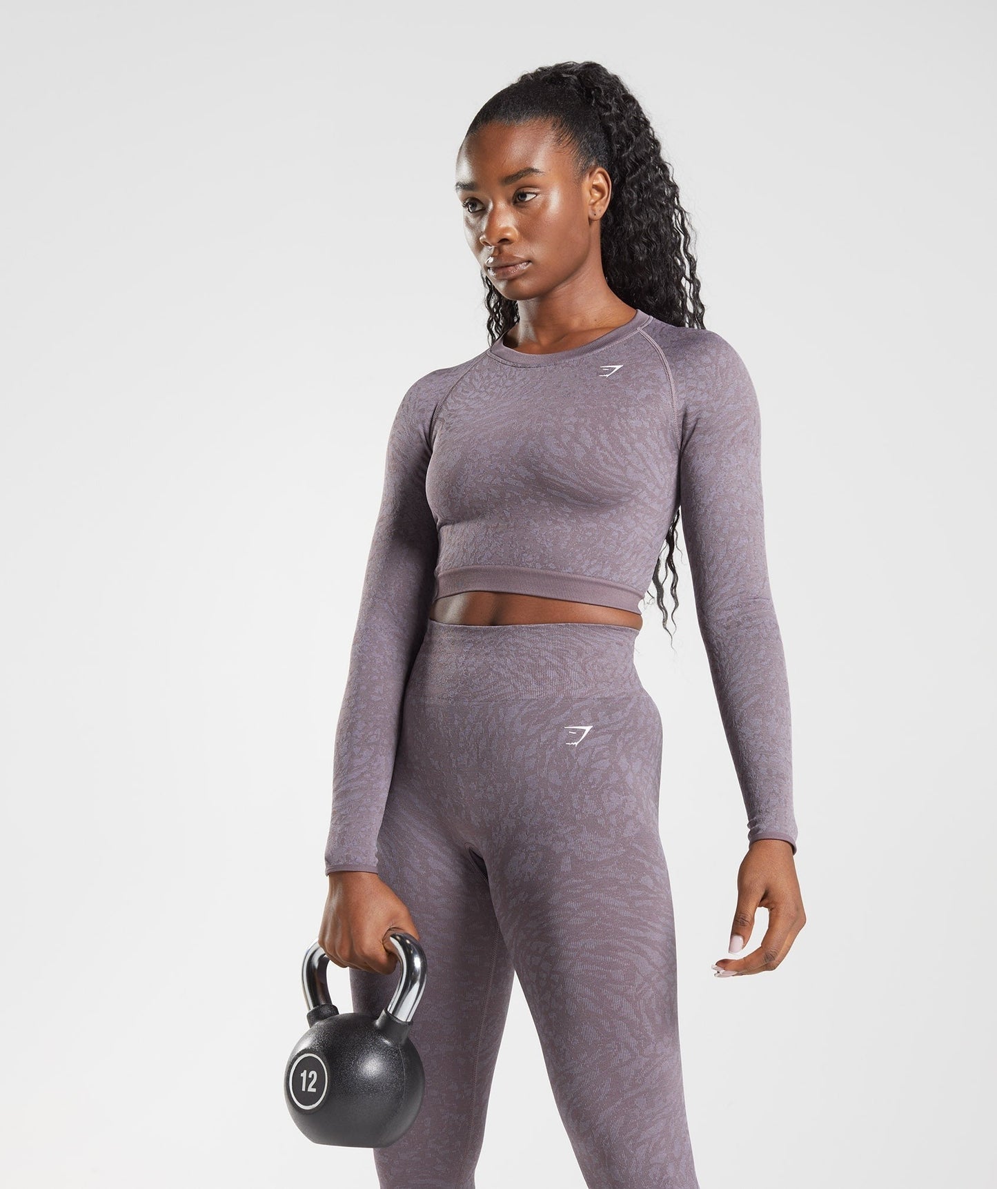 Gymshark Adapt Animal Seamless Lace Up Back Top - Wild | Musk Lilac
