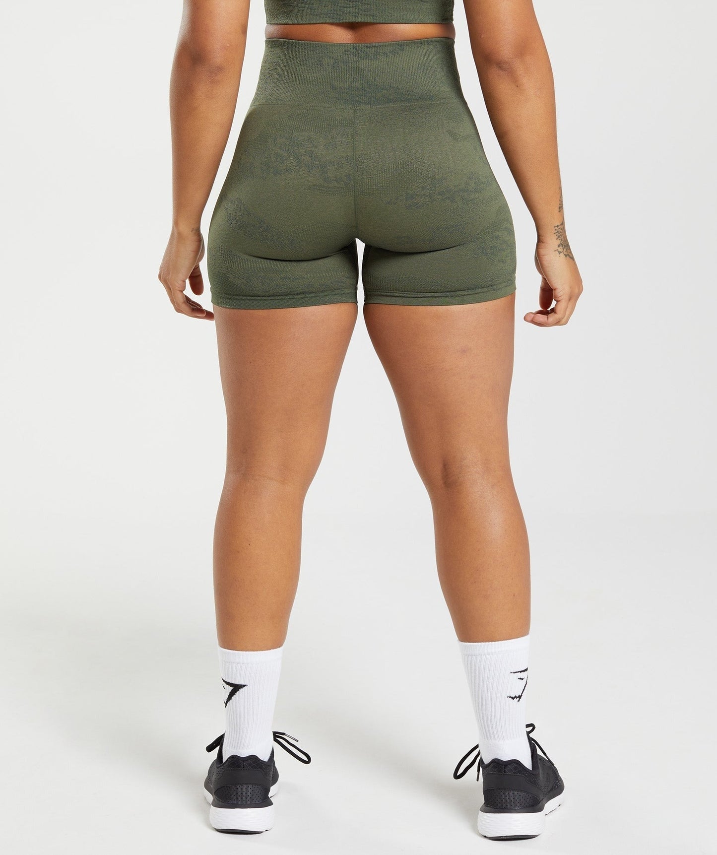 Gymshark Adapt Camo Seamless Shorts - Moss Olive/Core Olive