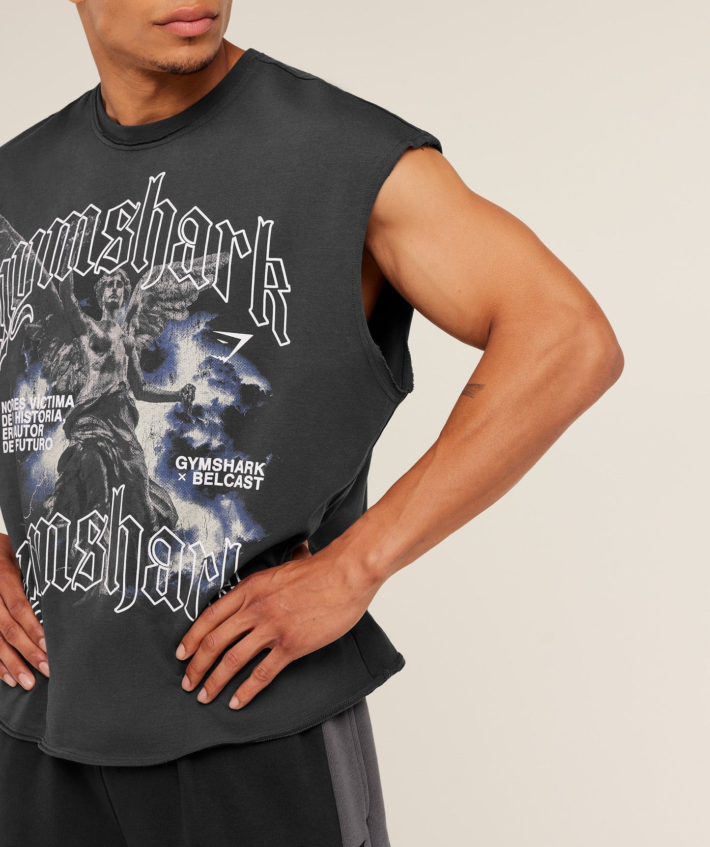 Gymshark x Carlos Belcast Cut off Tee - Grey
