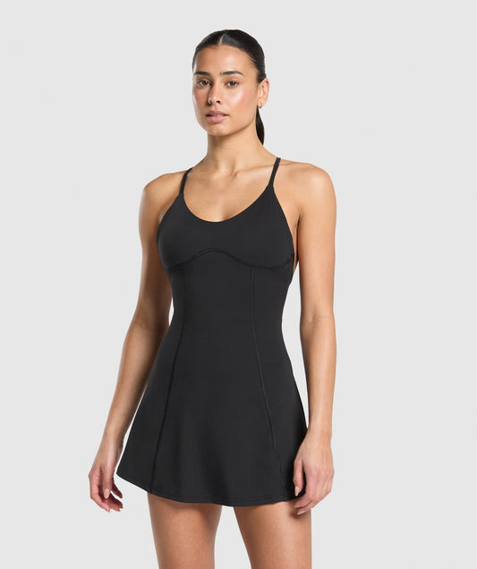 Gymshark Strappy 2-in-1 Dress - Black