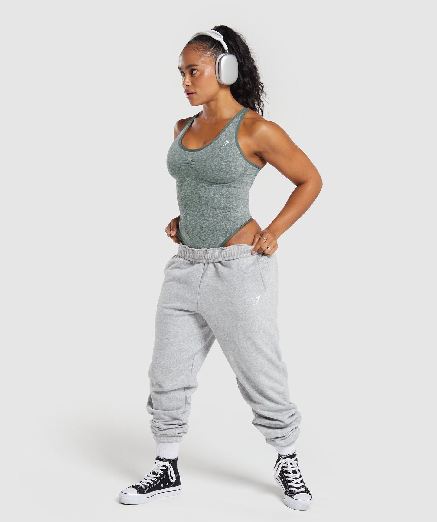 Gymshark LIFT SEAMLESS BODYSUIT - Slate Teal/White Marl