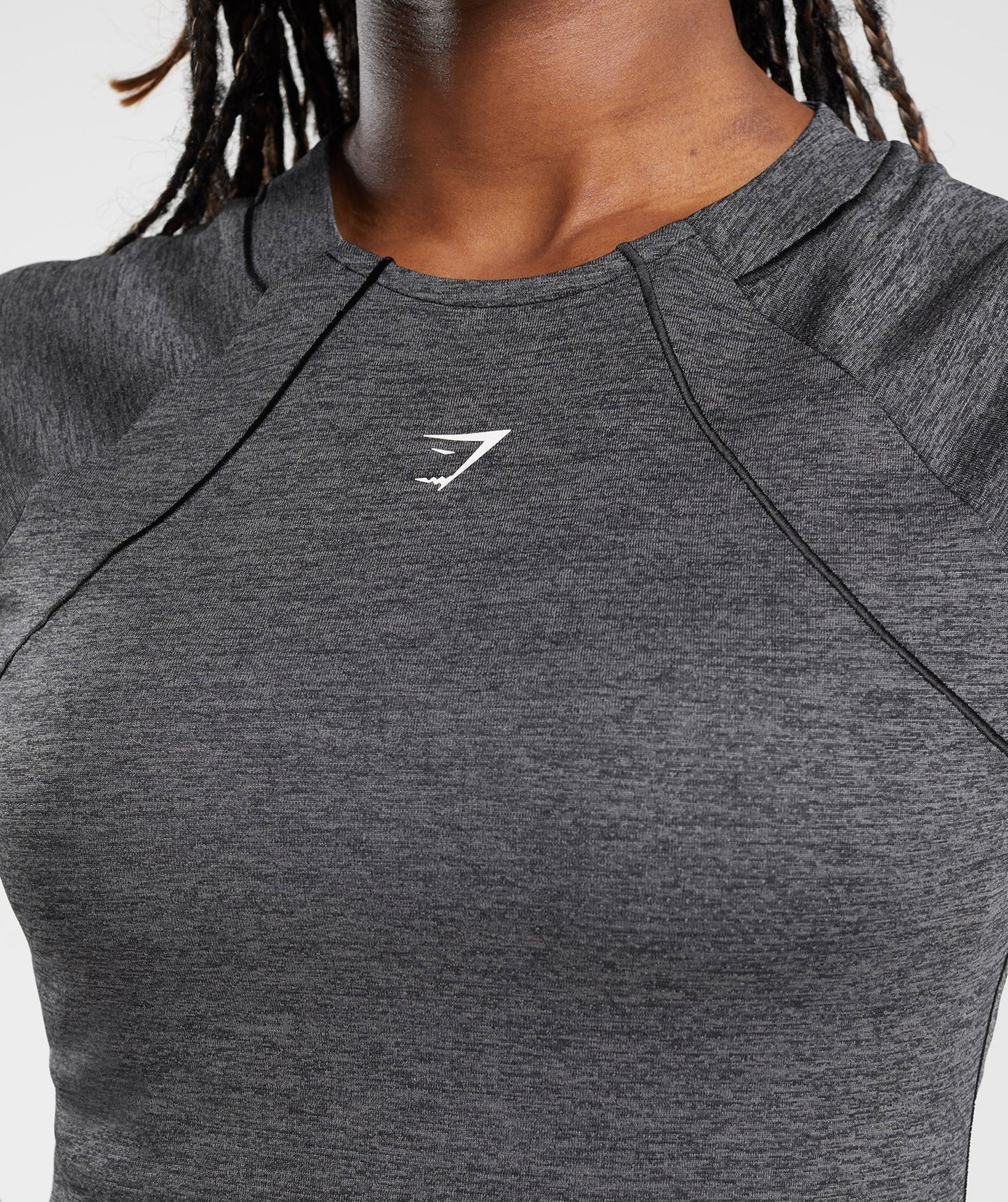 Gymshark Running T-Shirt - Black/Silhouette Grey Marl