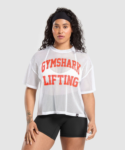Gymshark Mesh Top - White