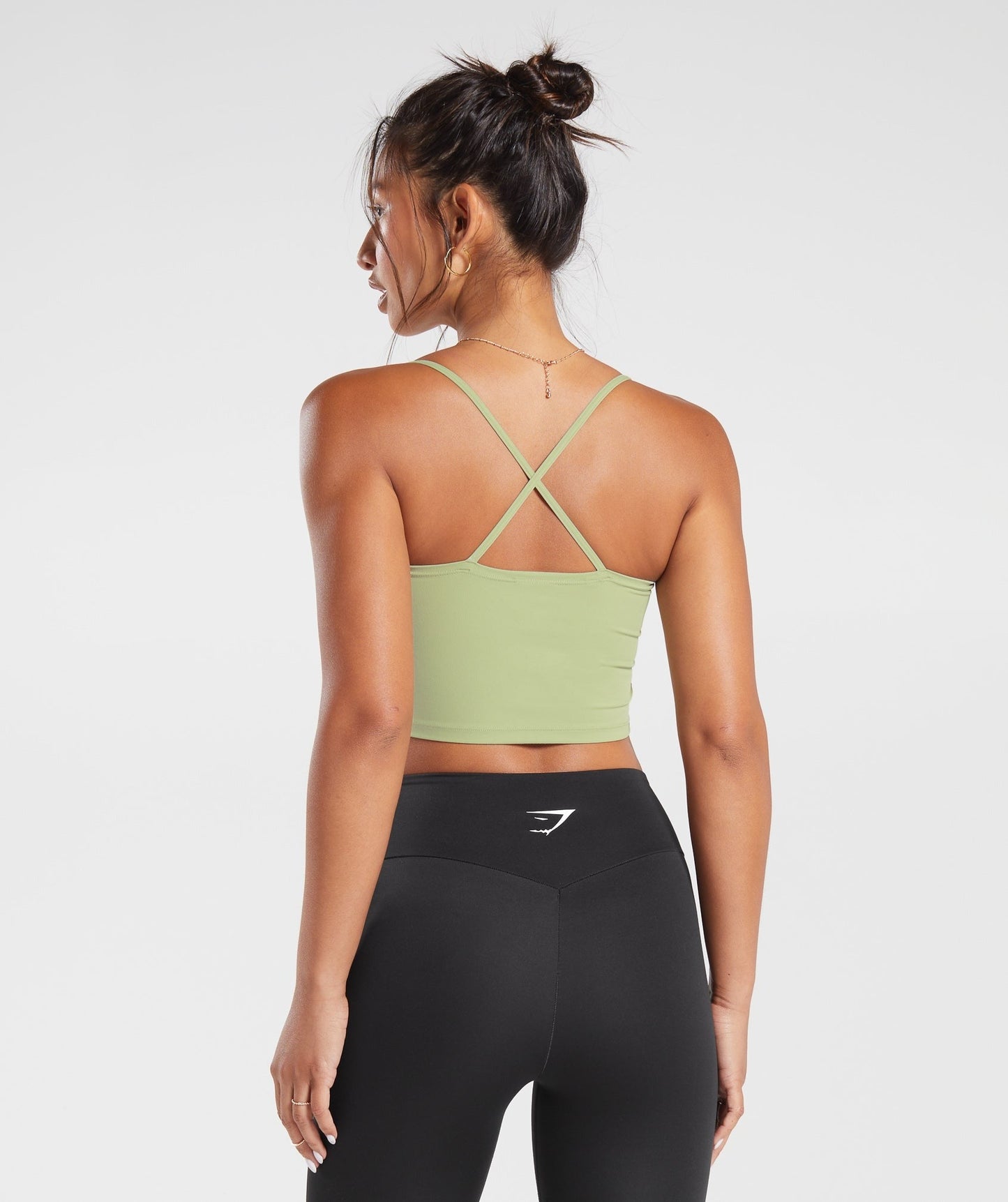 Gymshark Strappy Crop Cami Tank - Light Sage Green