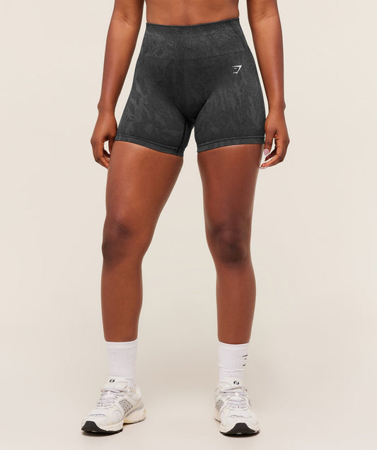 Gymshark Adapt Camo Seamless Shorts - Asphalt Grey/Black