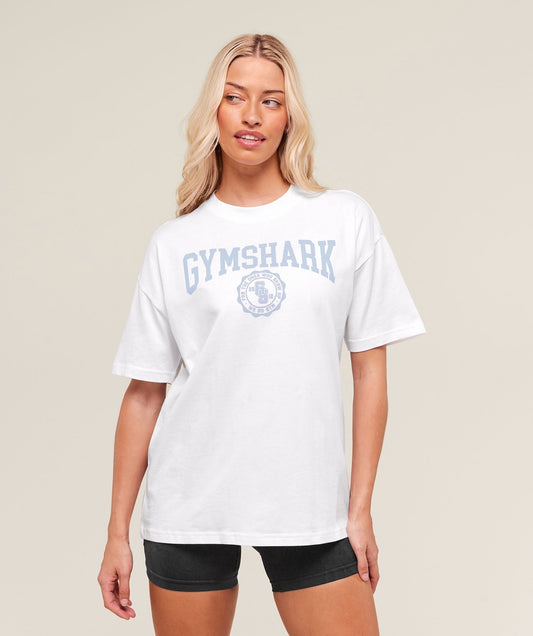 Gymshark Collegiate Graphic T-Shirt - White