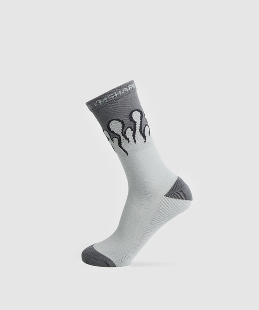 Gymshark Flame Crew Sock - Silver Grey