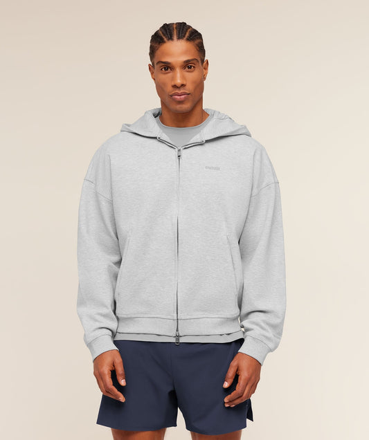 Gymshark Evolve Lightweight Zip Through Hoodie - Bros Soft Grey Marl
