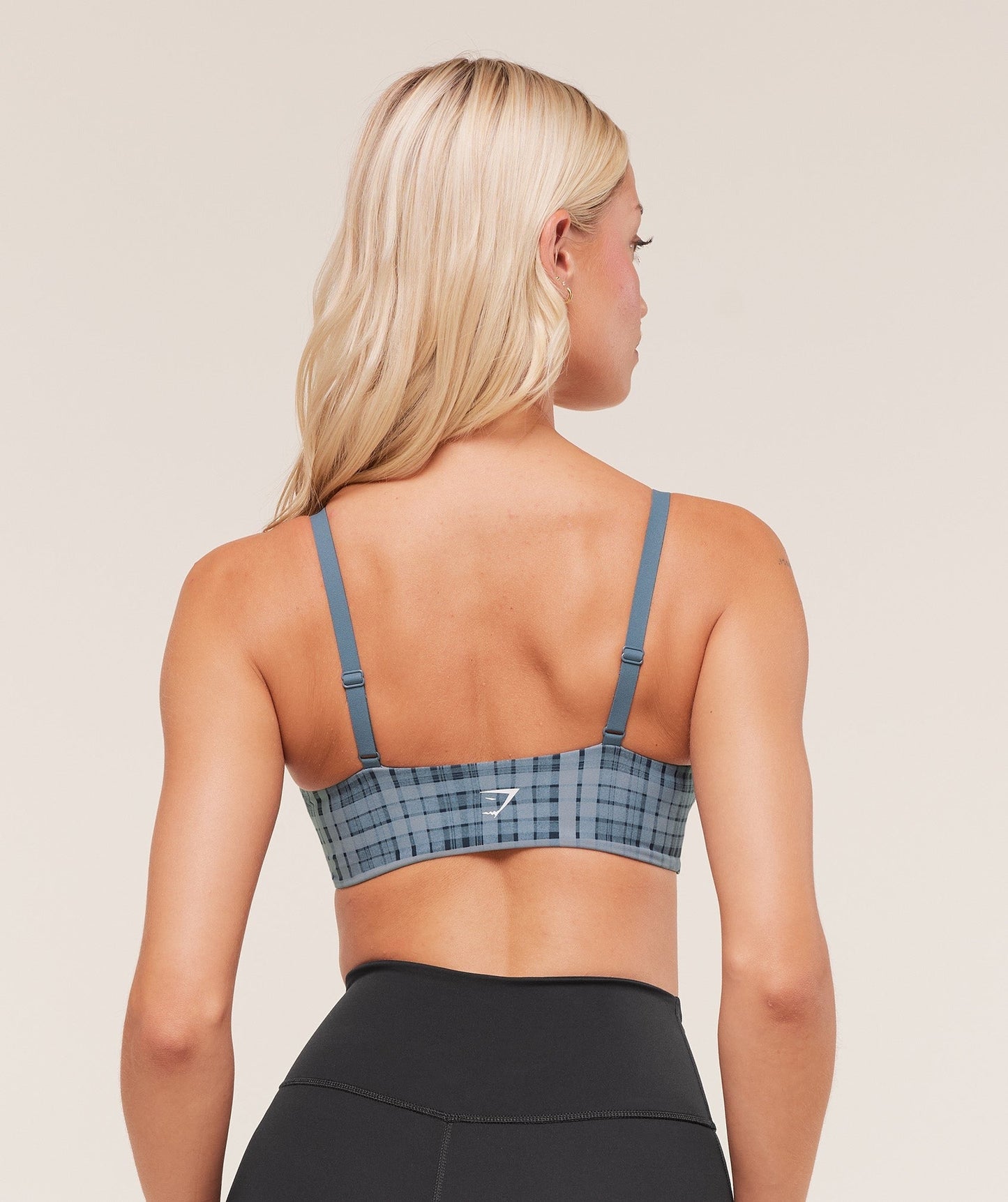 Gymshark Printed Twist Front Bralette - Denim Grey