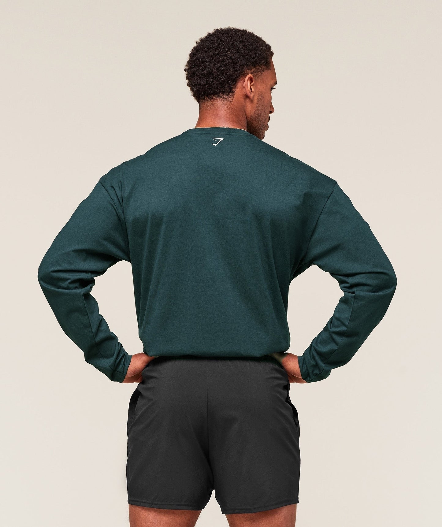 Gymshark Worn Graphic Long Sleeve T-Shirt - Deep Petrol Blue