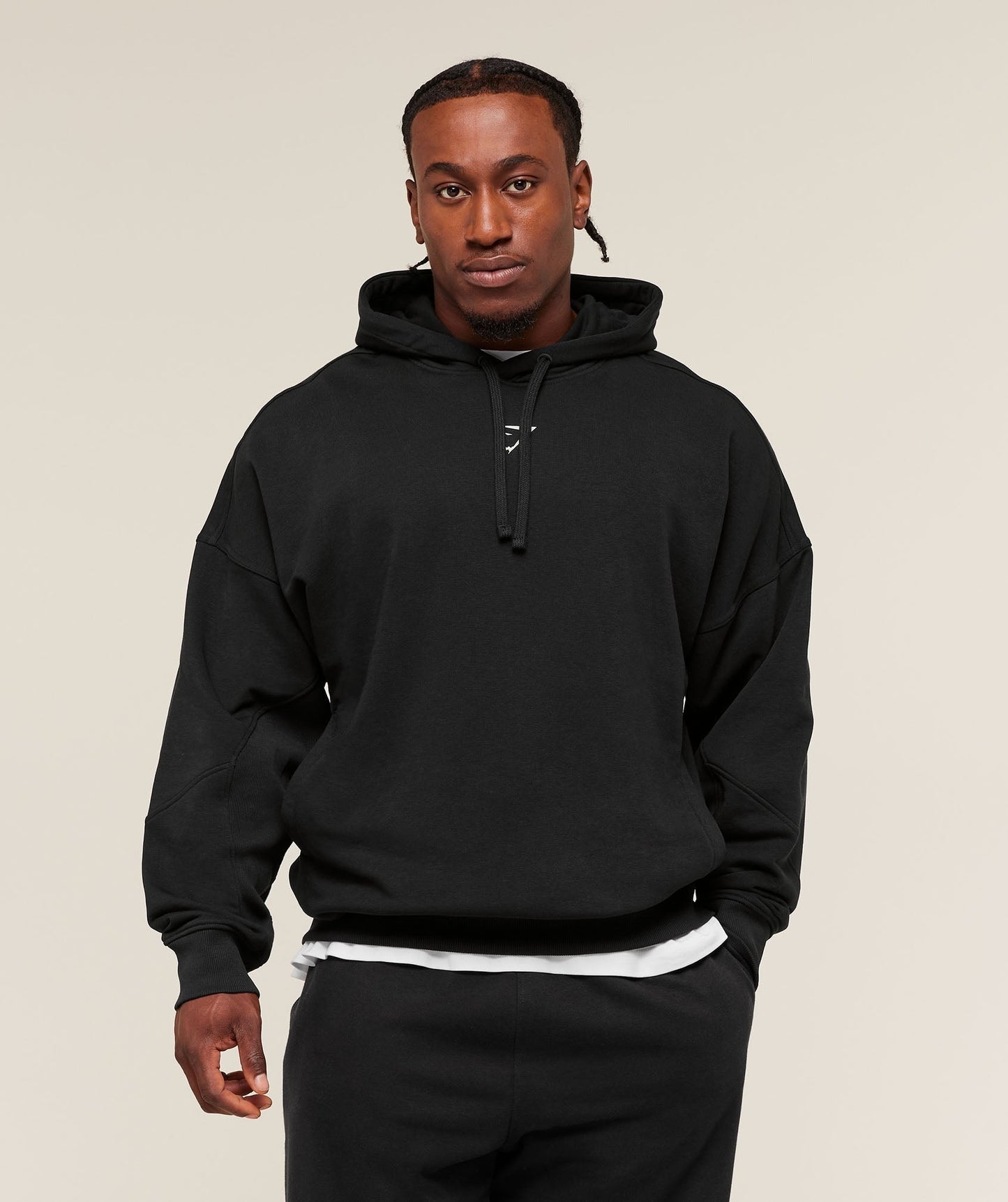 Gymshark Power Oversized Hoodie - Black/Oat White