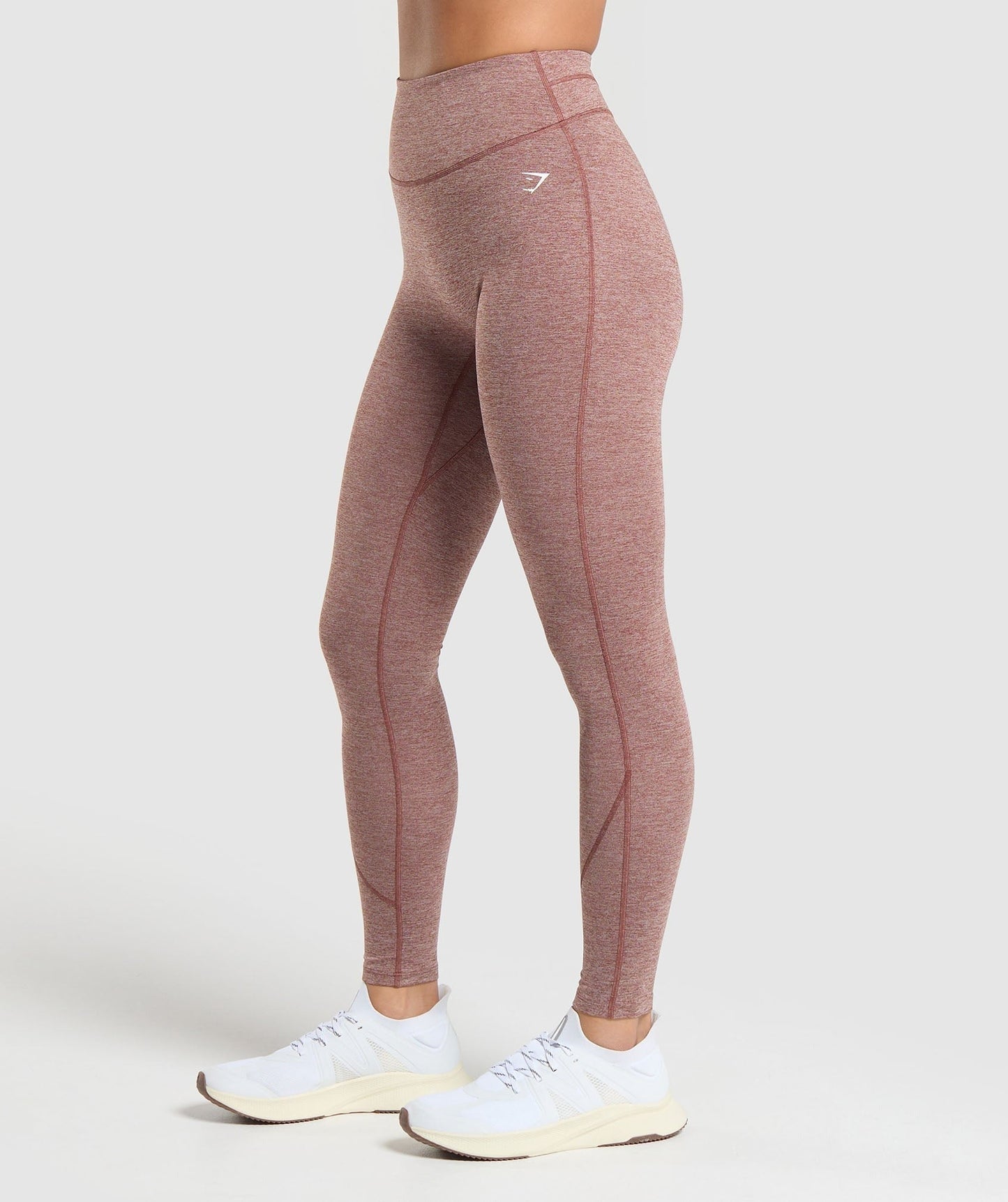 Gymshark Heart Marl Leggings - Rust Brown