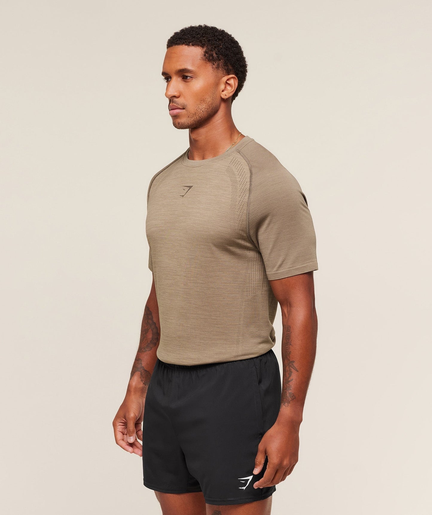Gymshark Versatile Seamless T-Shirt - Cement Brown/Camo Brown