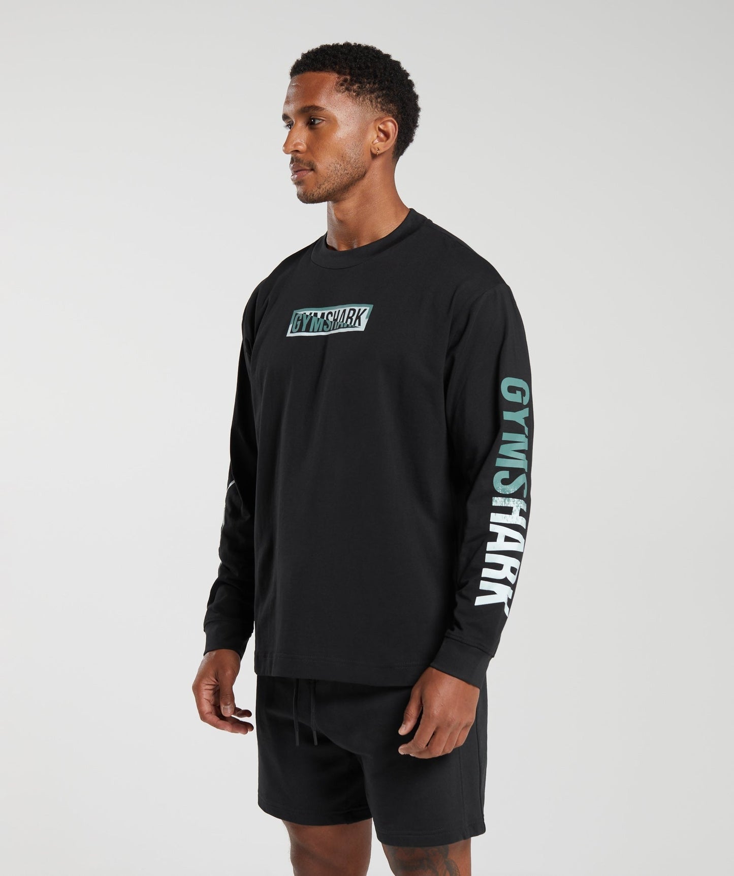 Gymshark Global Graphic Long Sleeve T-Shirt - Black