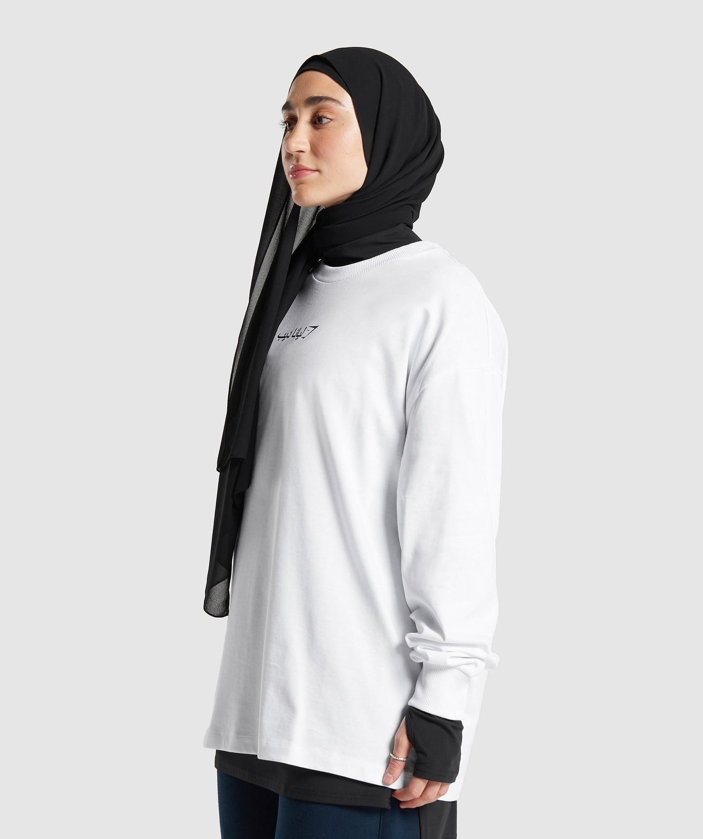 Gymshark GS X Leana Deeb Oversized Long Sleeve Top - White