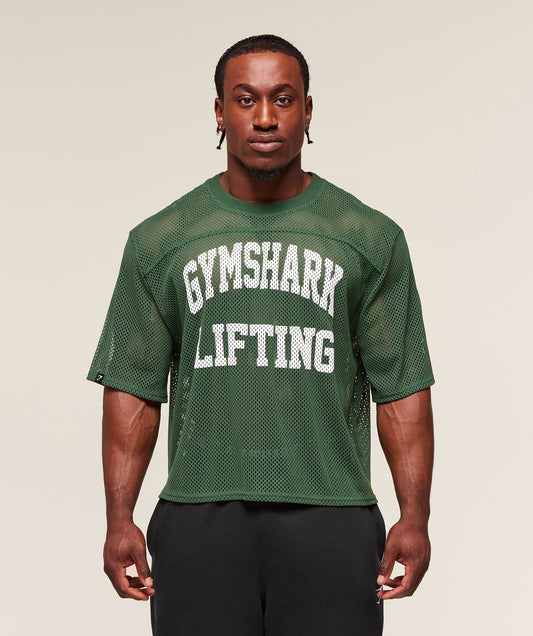 Gymshark Mesh Oversized T-Shirt - Classic Green