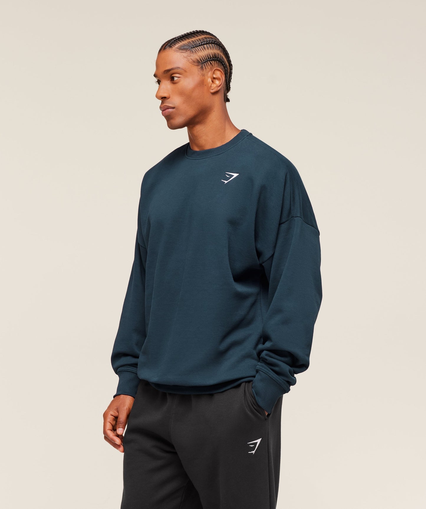 Gymshark Oversized Crest Crew - Navy