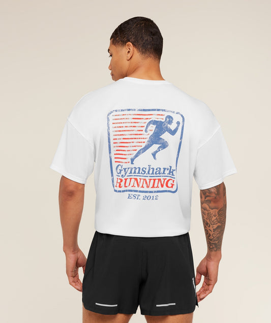 Gymshark Run Club Graphic T-Shirt - GS White