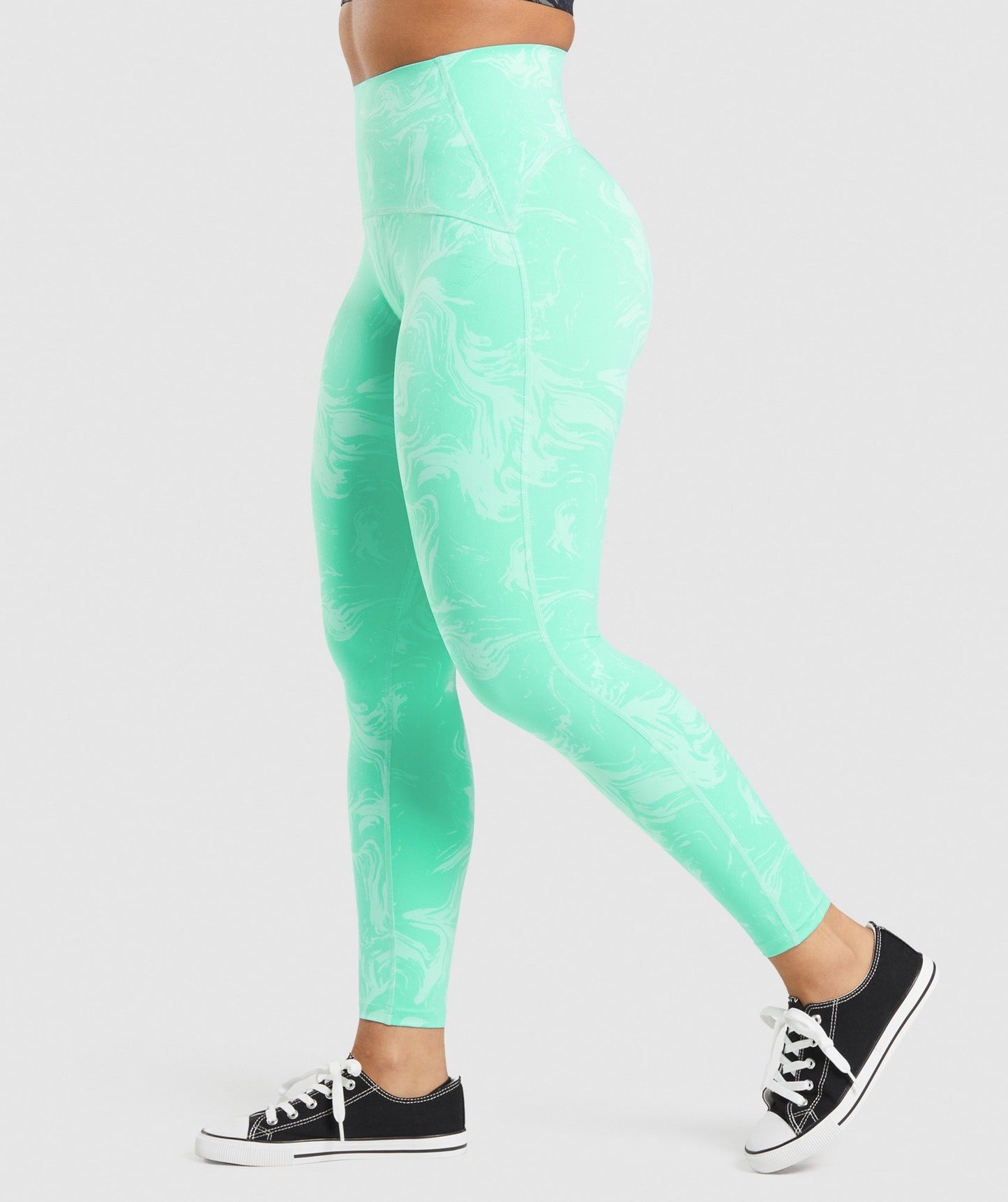 Gymshark Waist Support Leggings - Bright Turquoise Print